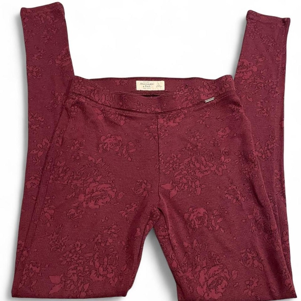 Abercrombie & Fitch burgundy lace leggings